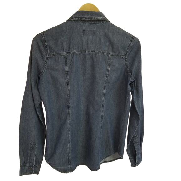 Ci Sono Blue Denim Jeans Top Red Blue Green Embroidered Size S - Picture 2 of 6